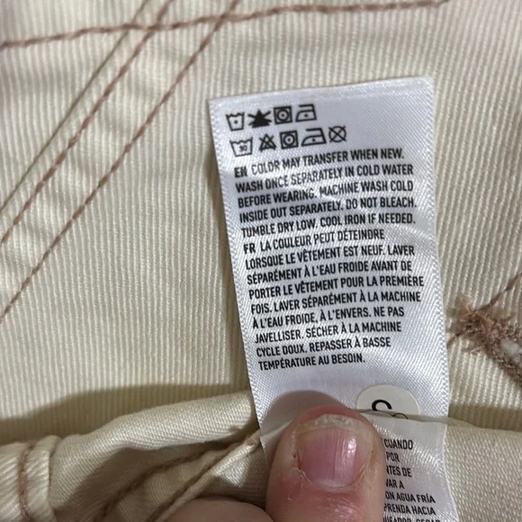 American Eagle Boyfriend Denim Jacket Women's Size M Bone Cream - Picture 9 of 9